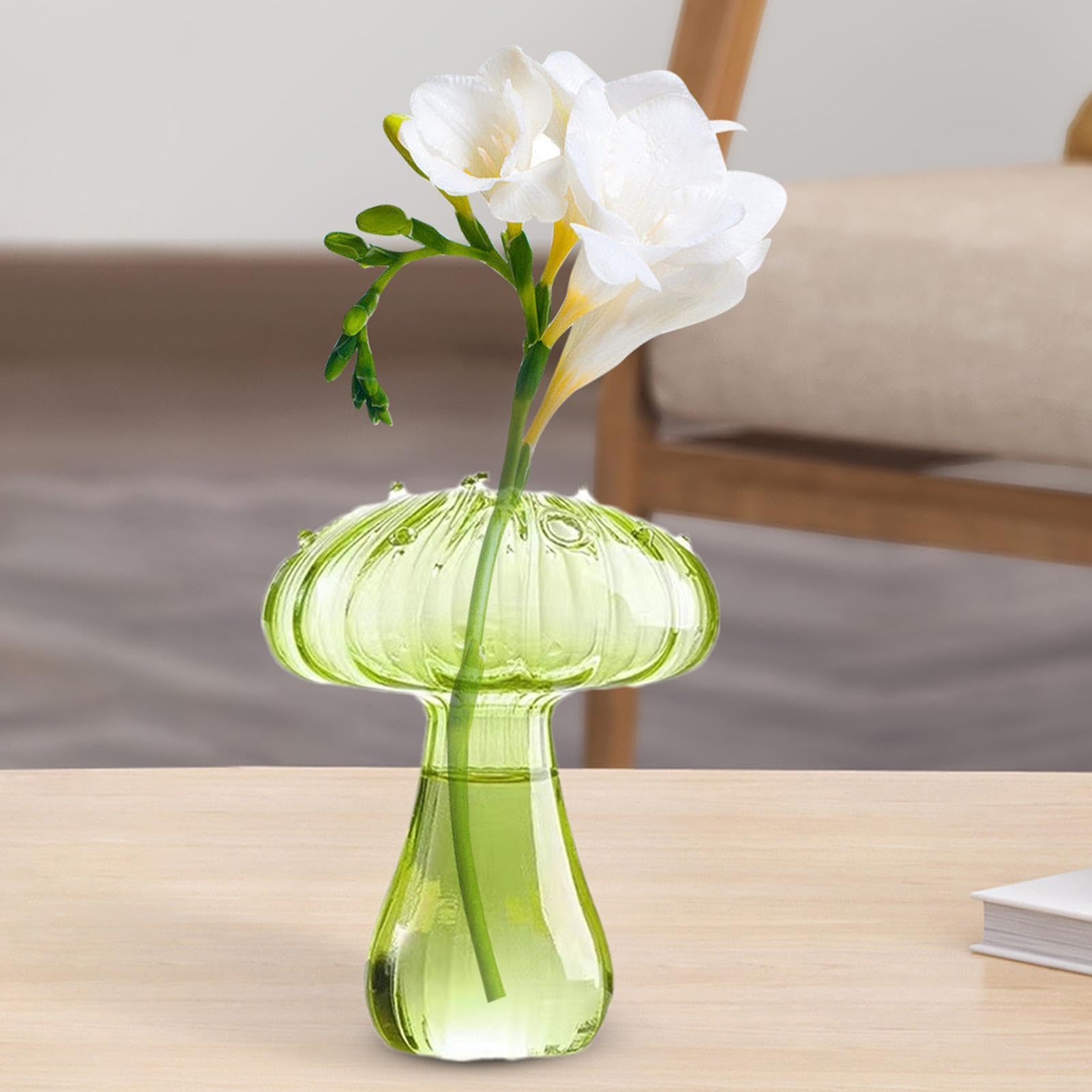 Vandove Fioriera da Tavolo in Vetro, con 2 Vasi in vetro a Forma di Lampadina, Piante Idroponiche Supporto in Legno Solido, per la casa il Giardino Come Decorazione per Matrimoni (2 Vasi