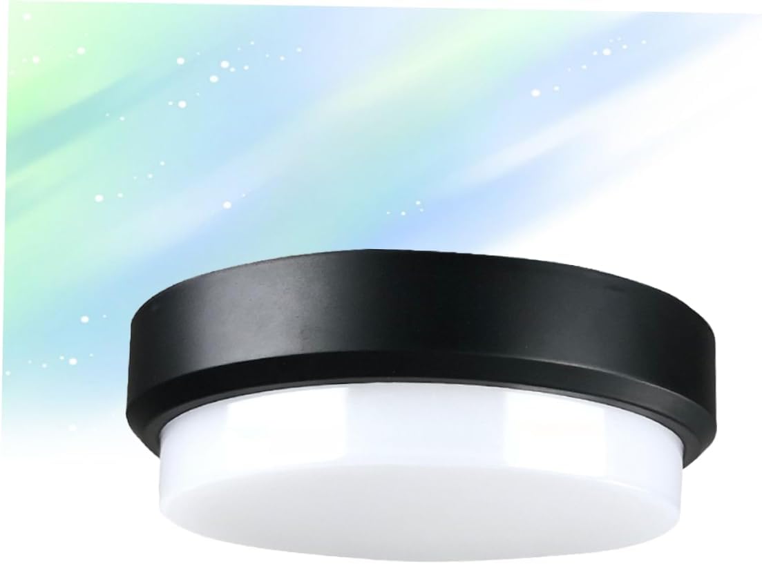 Czarna lampa ścienna 17,5 x 17,5 x 5 cm, 1 sztuka, 20 W, ciepłe światło 3000 K, mała okrągła lampa sufitowa z akrylu, LED, wodoodporna