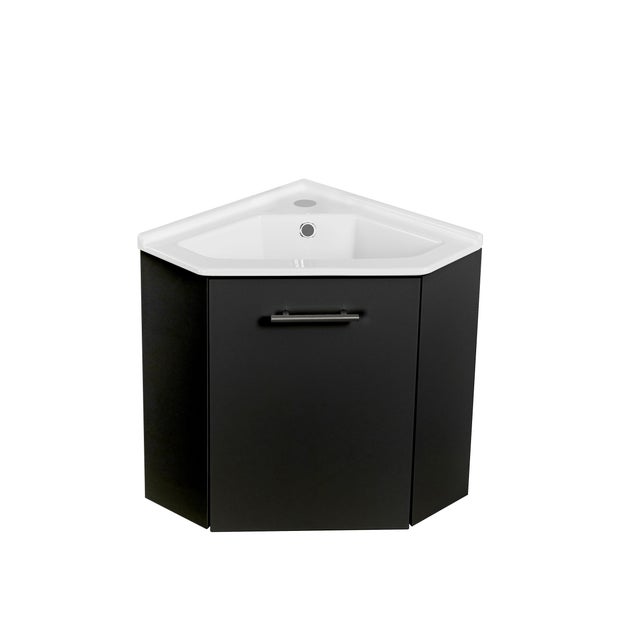Meuble lave-mains CORNER - 41,5 x 50 x 41,5 cm - noir mat