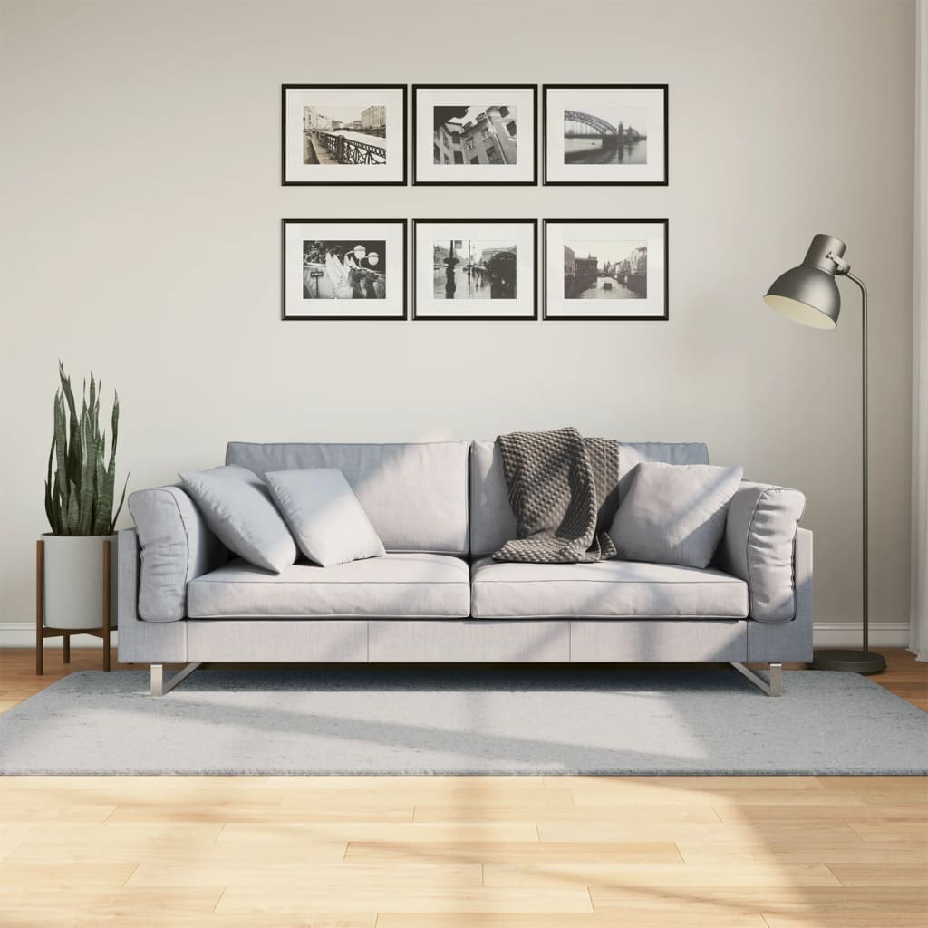 Alfombra de pelo corto suave lavable huarte gris 100x200 cm