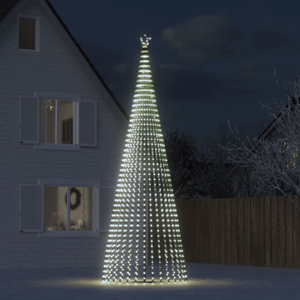 Arbol De Navidad Blanco Con Luces Led