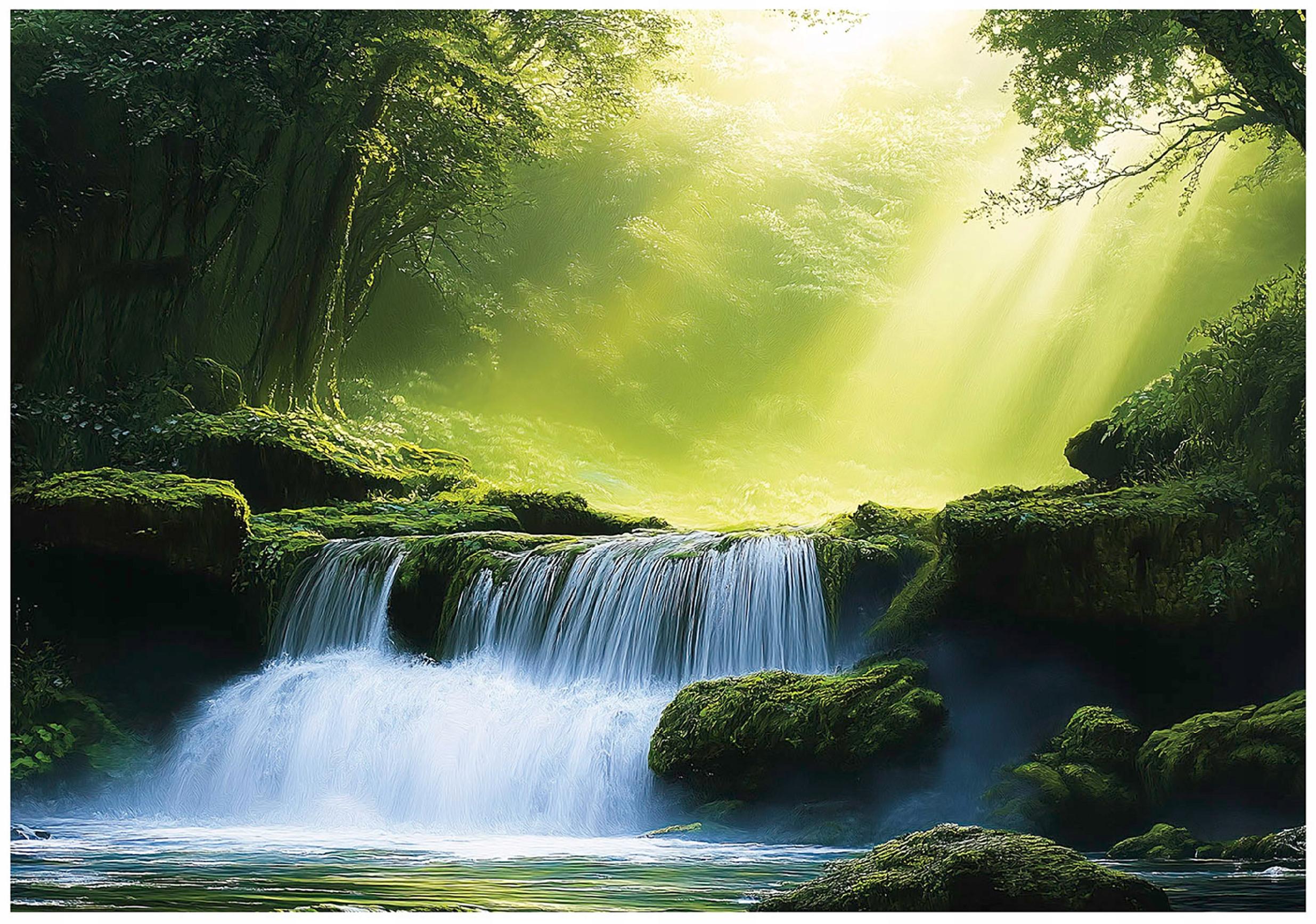 Fototapeta Wodospad Las Natura 300x210 cm Tapeta Do Sypialni Salonu Kuchni Na Flizelinie