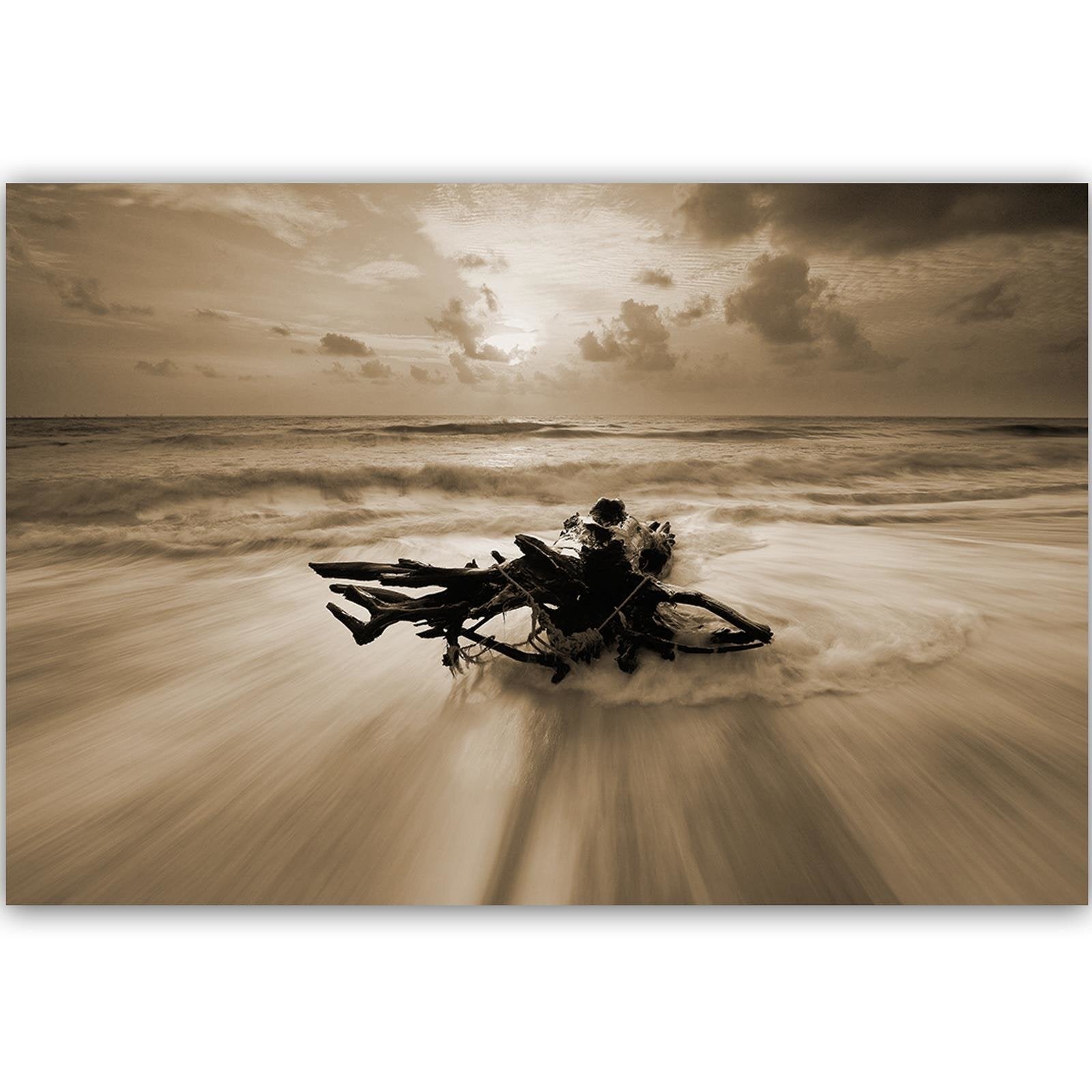 Tableau branche de bois au bord de la mer 1 - 90 x 60 cm - 2