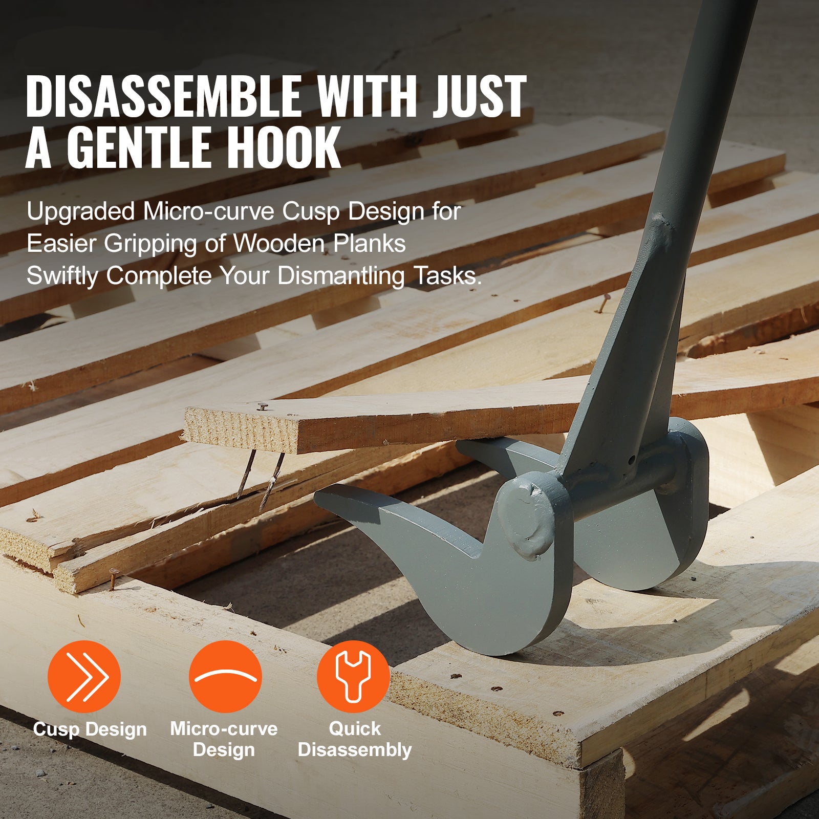 Démolisseur de palettes,SucceBuy 50 pouces,2000 lb,acier au carbone Q235,pour un retrait facile des planches - 4