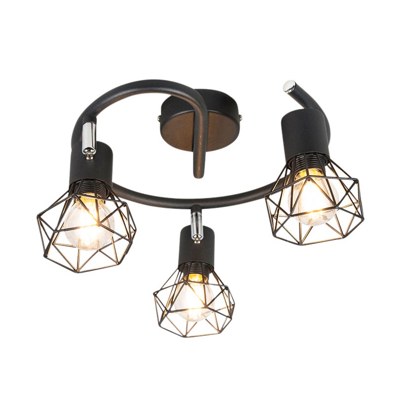 Spot Art Déco noir orientable 3 lumières - Mosh - 4
