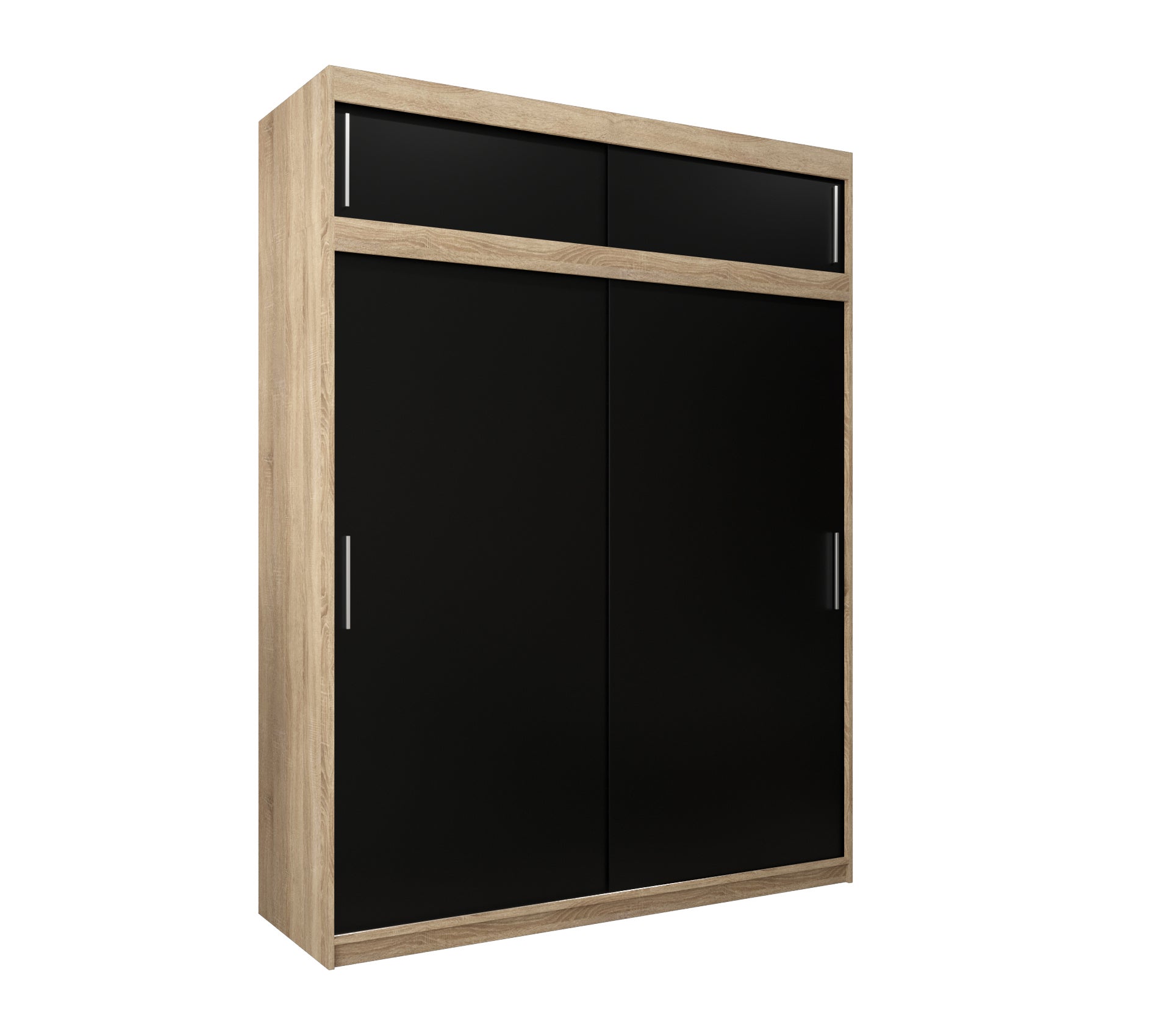 Szafa przesuwna z nadstawką garderoba TOKYO 180 x 62 x 240 cm Sonoma + Czarny - Abiks Meble