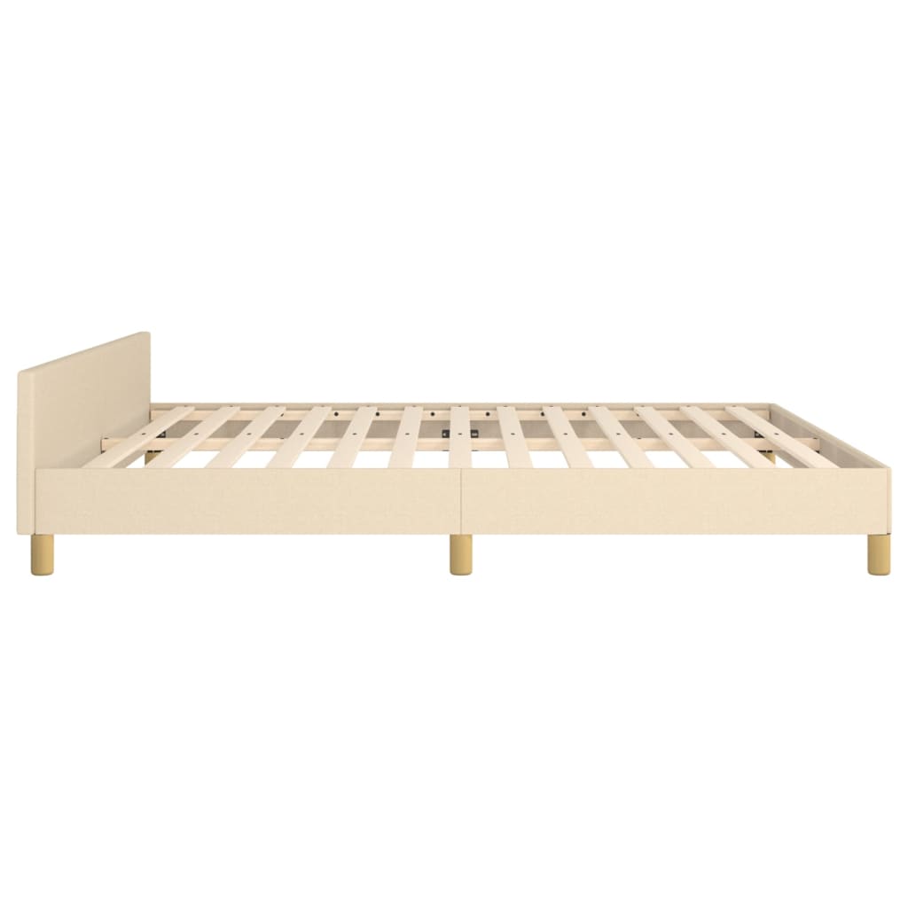 Cadre de lit sans matelas crème 160 x 200 cm tissu - 7