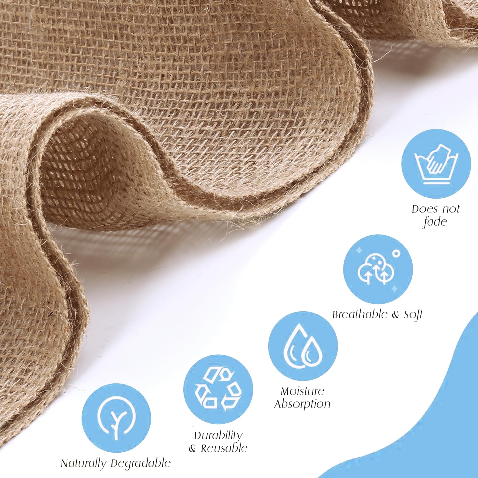 Hortifan Rouleau De Tissu En Toile De Jute Naturelle Pour Décorations