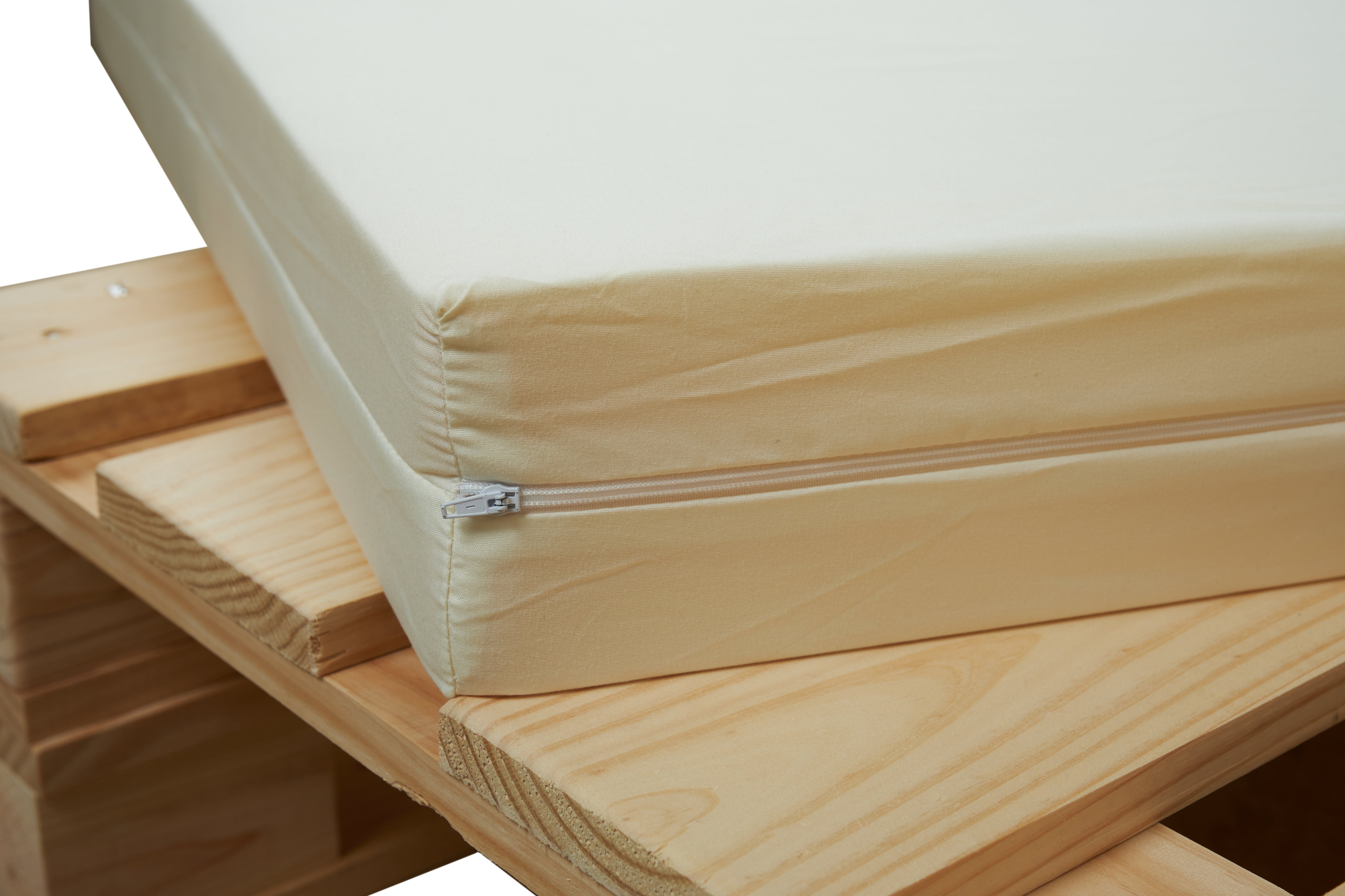 Coussins en tissu microfibre pour canapé en palettes (assise + dossier, beige, 100 x 60 cm) - 3