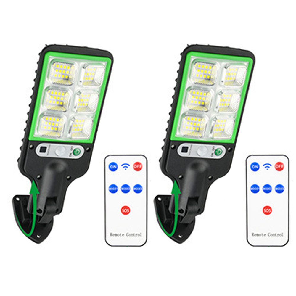 2 Zewnętrzne lampy solarne z 72 diodami LED, z pilotem i 3 trybami, wodoodporne IP65, z czujnikiem ruchu, lampy zasilane energią słoneczną