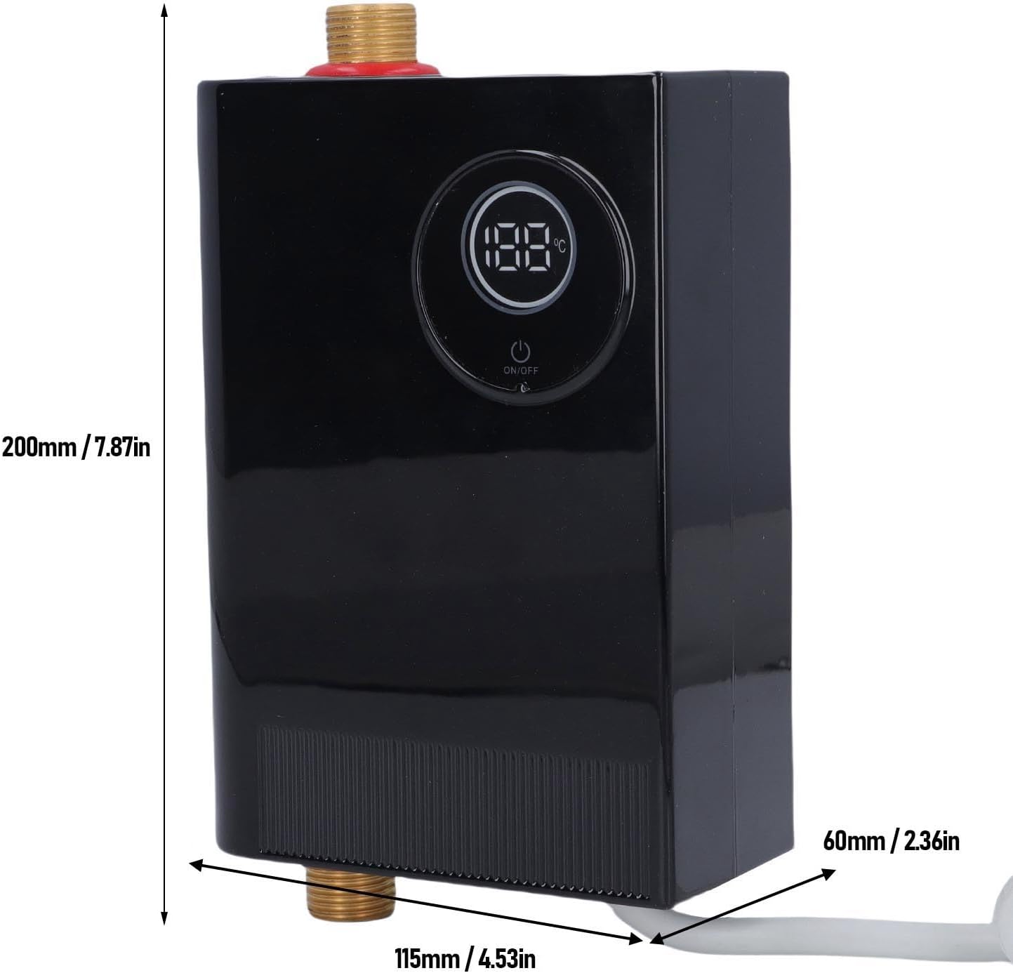 Aquecedor de água elétrico sem tanque, aquecedor de água instantâneo para instalação sob a pia com visor digital (preto). - 5