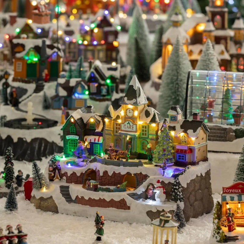 Village lumineux gare et patineurs musical 26 LED - Atmosphera créateur d'intérieur - 2