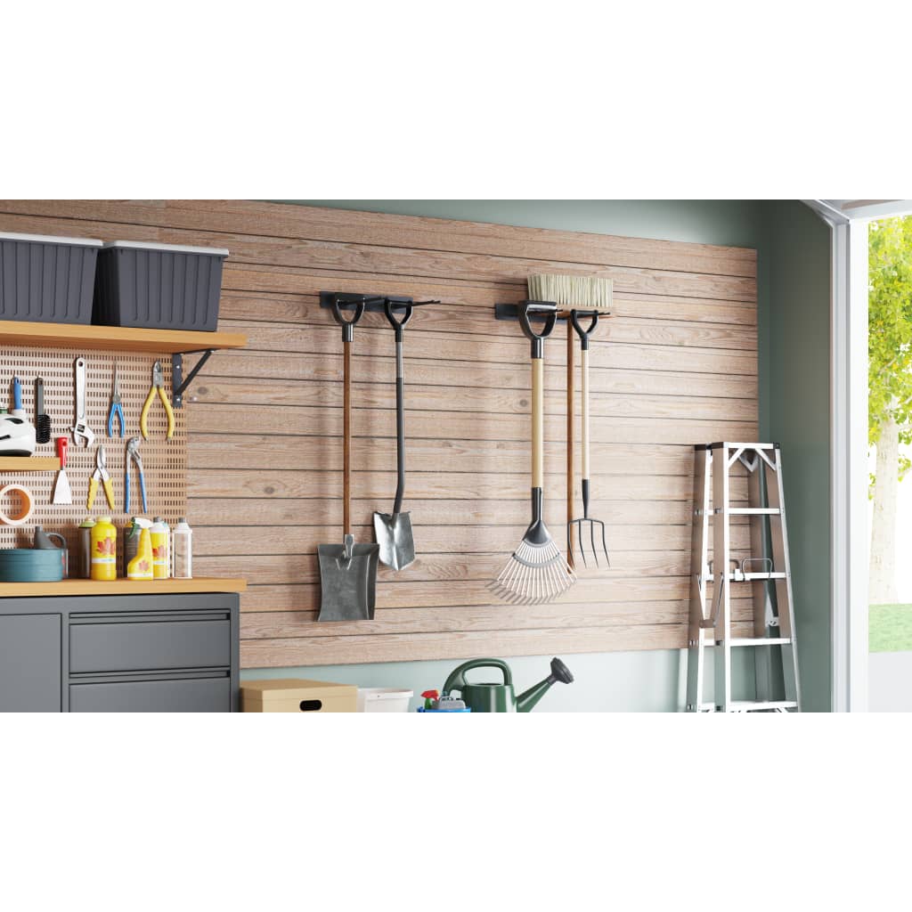 Suporte de Ferramentas de Jardim VidaXL - Conjunto de 2 em Aço Preto - 4