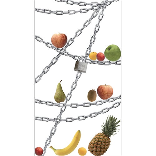 Sticker de refrigerador y lavavajillas, dieta fresca decoración saludable de bienestar, 180 cm x 100 cm