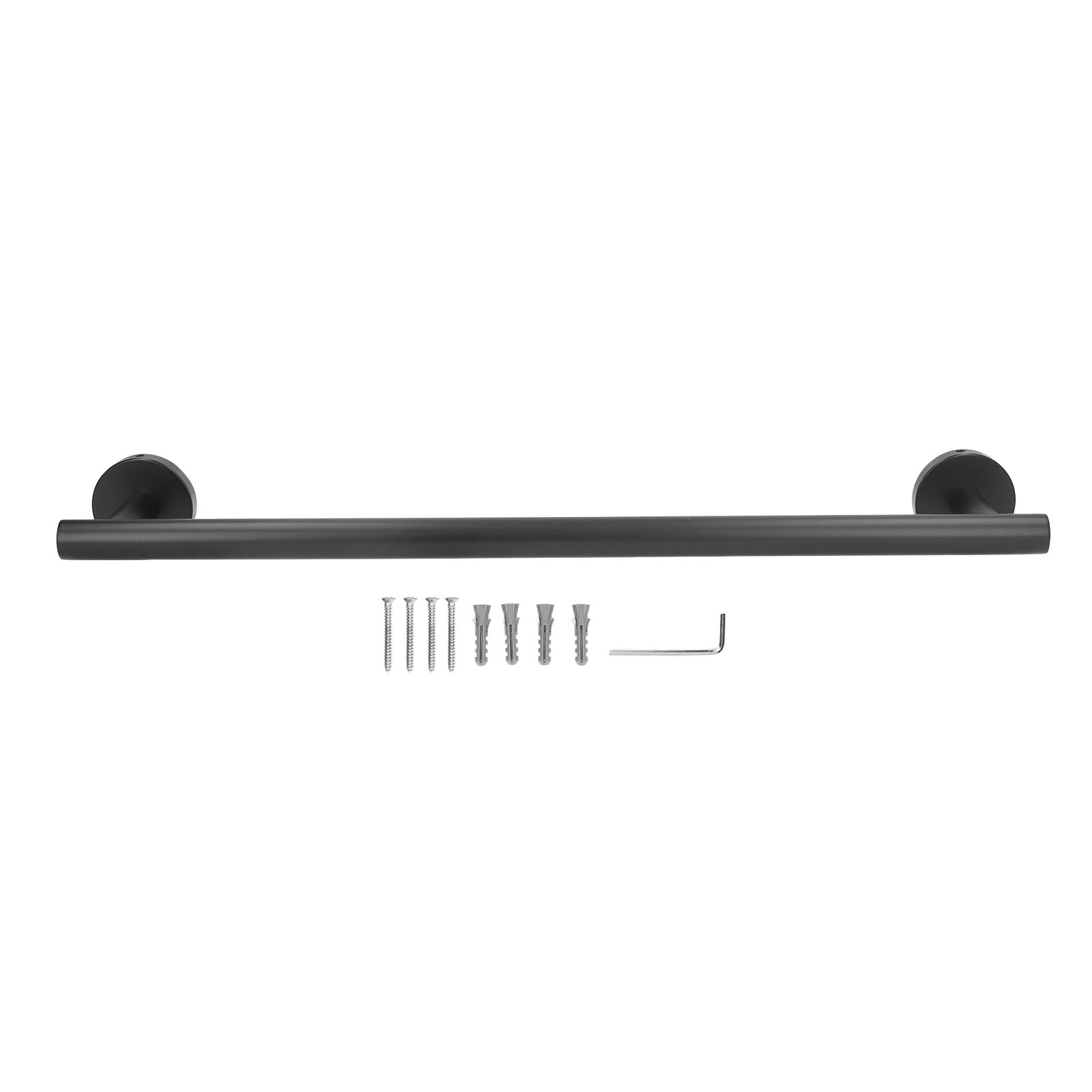 1 porta asciugamani da bagno, in acciaio inox SUS304, nero opaco, a forma di T, per bagno, cucina, piano di lavoro