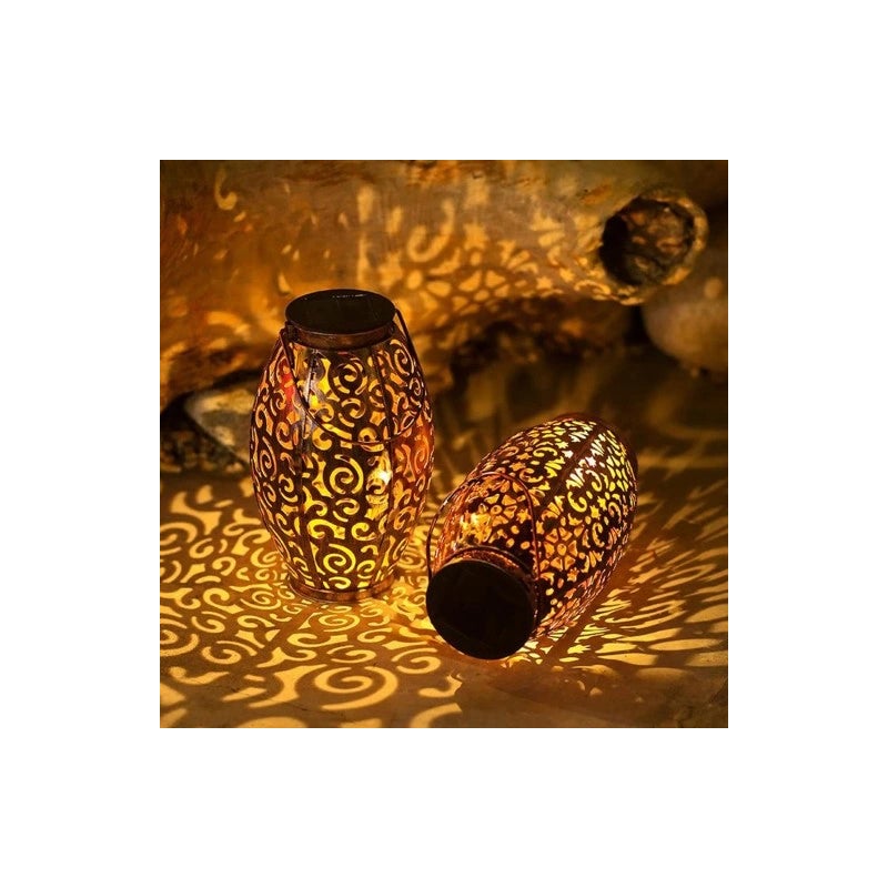 Zestaw wodoodpornych solarnych lamp ogrodowych solarne lampy wiszące LED metalowe lampy solarne stylu vintage alejkę przejście Boże Narodzenie ciepłe