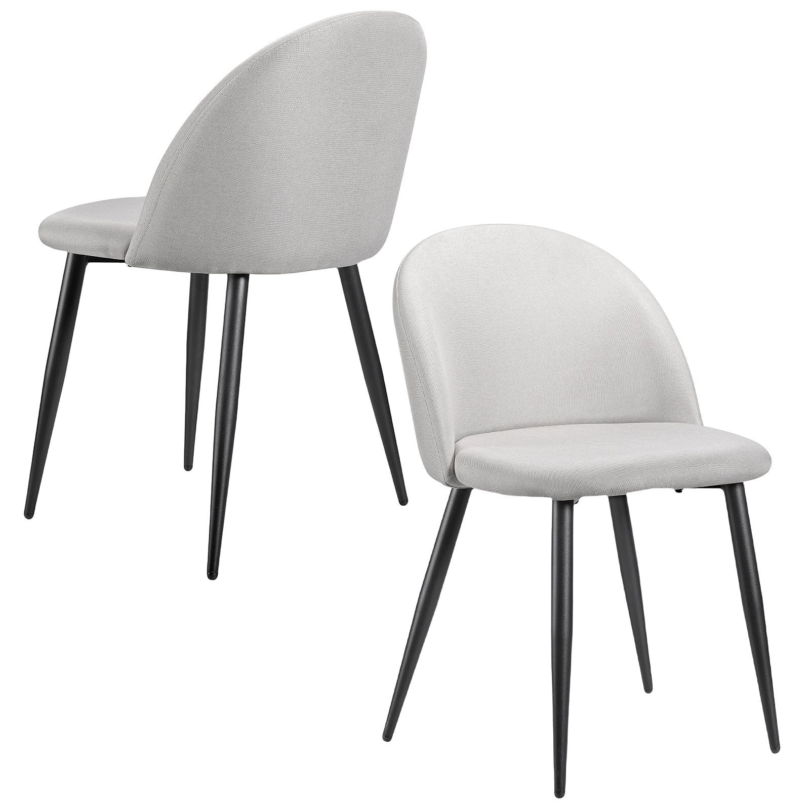 Set di 4 Sedie da Sala da Pranzo Ergonomiche in Lino, Comode, con Struttura Metallica Resistente - 9