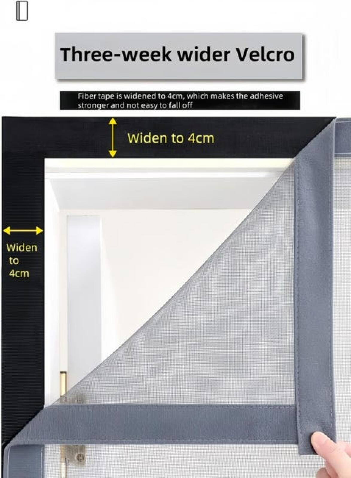 Moustiquaire magnétique pour porte et fenêtre, sans perçage (noir, 140 x 230 cm) - 4
