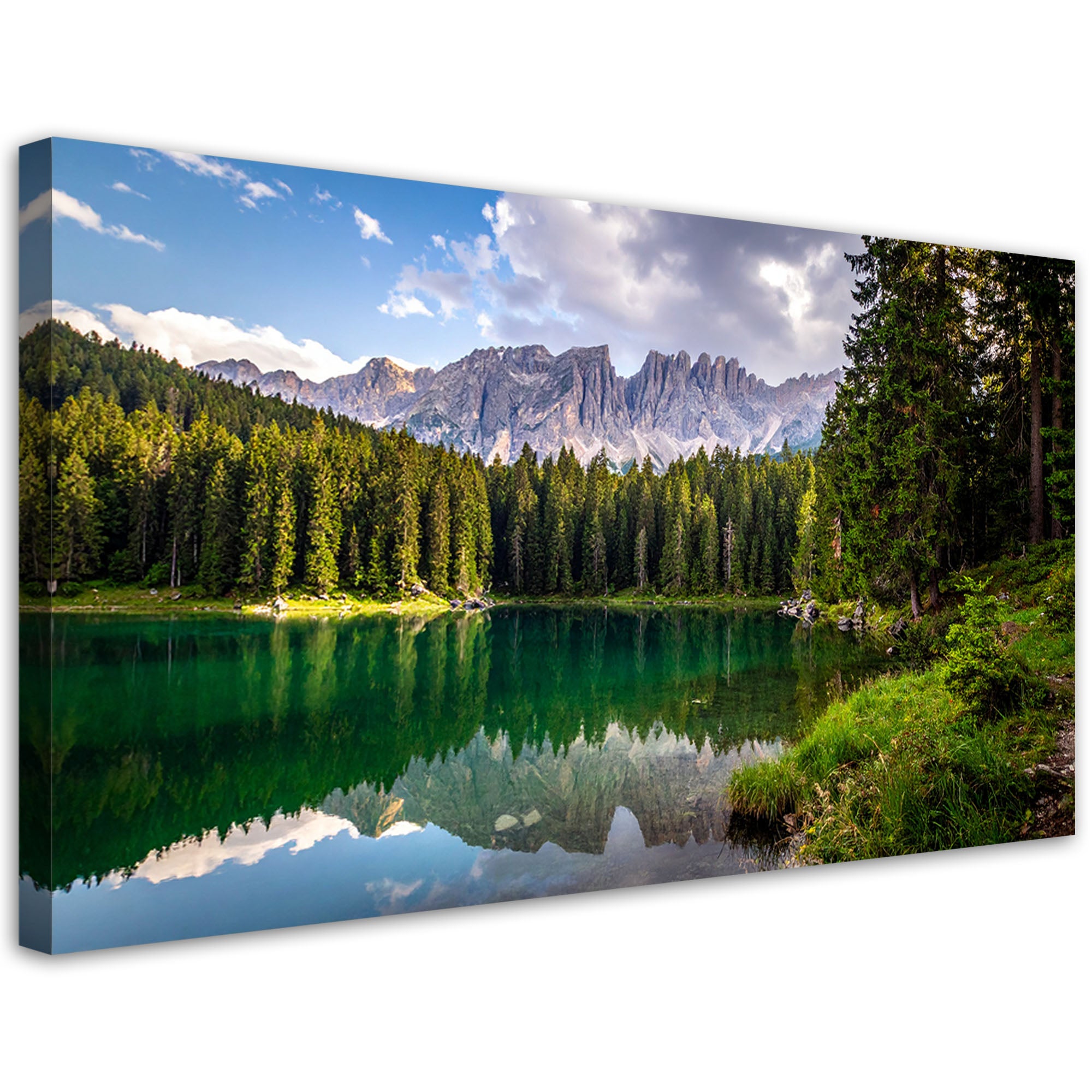 Obraz do salonu sypialni biura, Krajobraz jezioro góry las natura 80x40