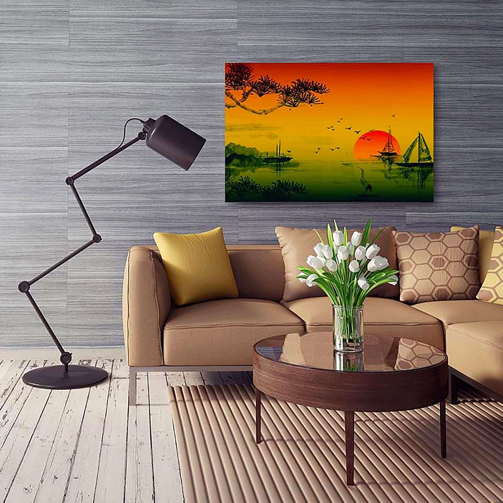 Tableau bois le paysage du japon 9 - 50 x 40 cm - 3