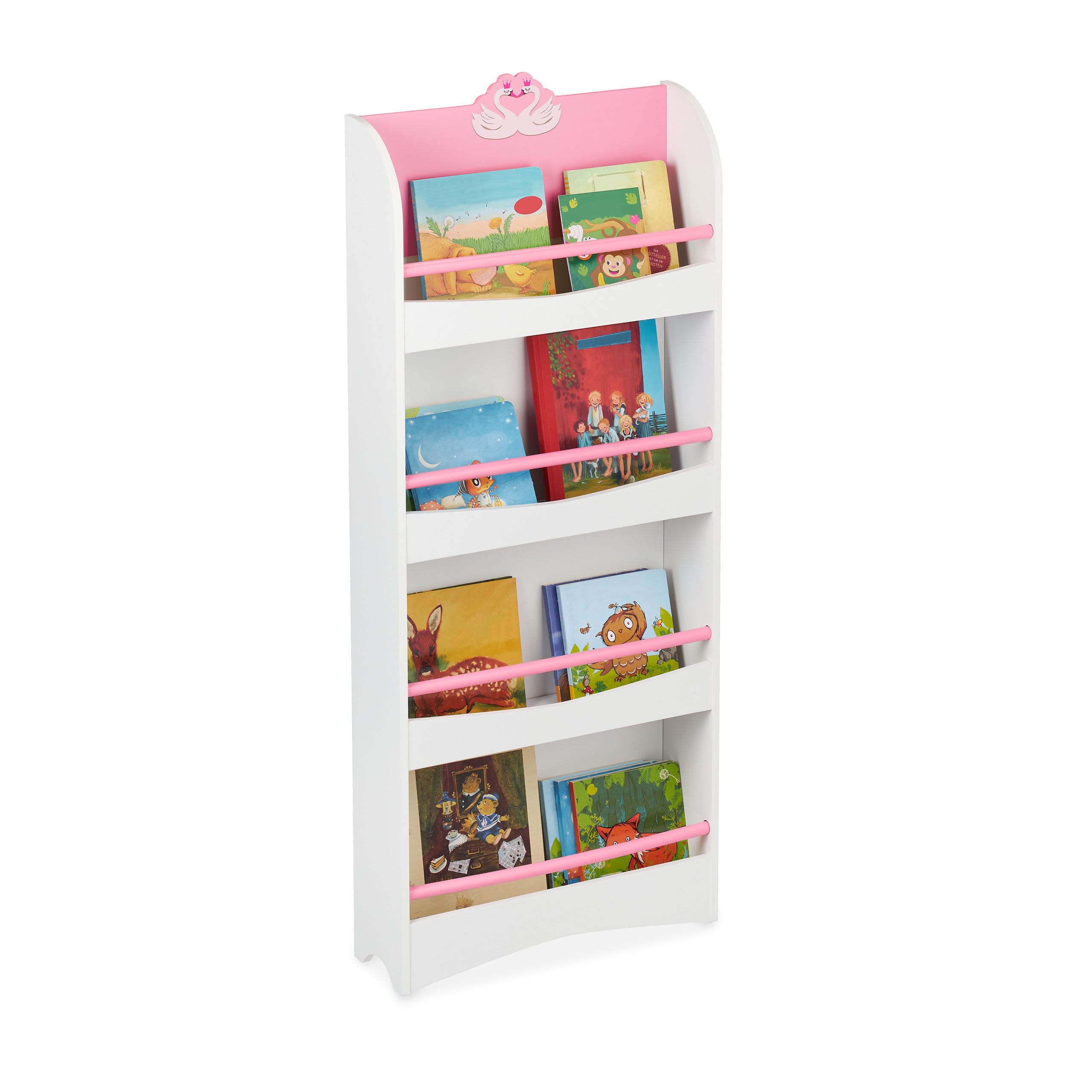 Libreria Da Parete Per Bambini In Pino Massiccio - Set Da 3 Mensole Galleggianti 40 Cm - Bianco - Per Cameretta, Cucina, Portaspezie