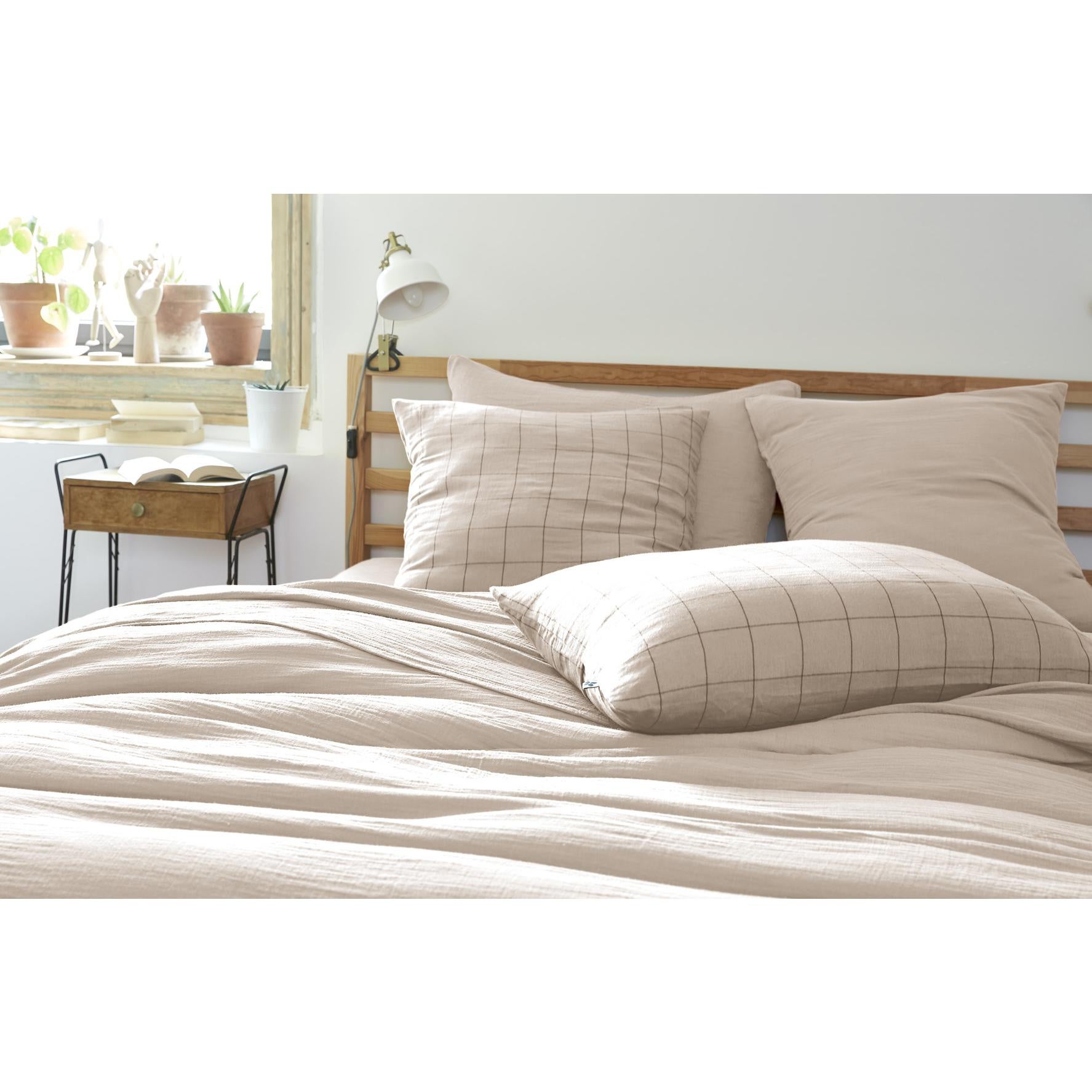 Taie d’oreiller 50 x 70 cm – Double gaze de coton tissée-teinte GAÏA MATCH – Pampa - 2
