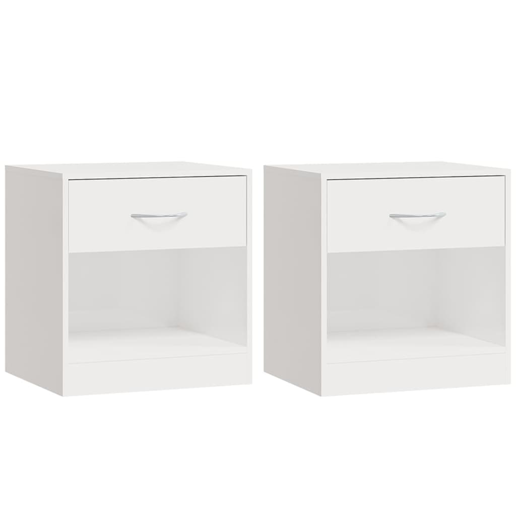 Mesilla Cajón Estante Vintage Mesita De Noche Con Cajón Y Estante - 40x30x55 Cm, Color Blanco Satinado, Diseño Vintage, Ideal Para Dormitorio O Salón Mesita Noche Mdf