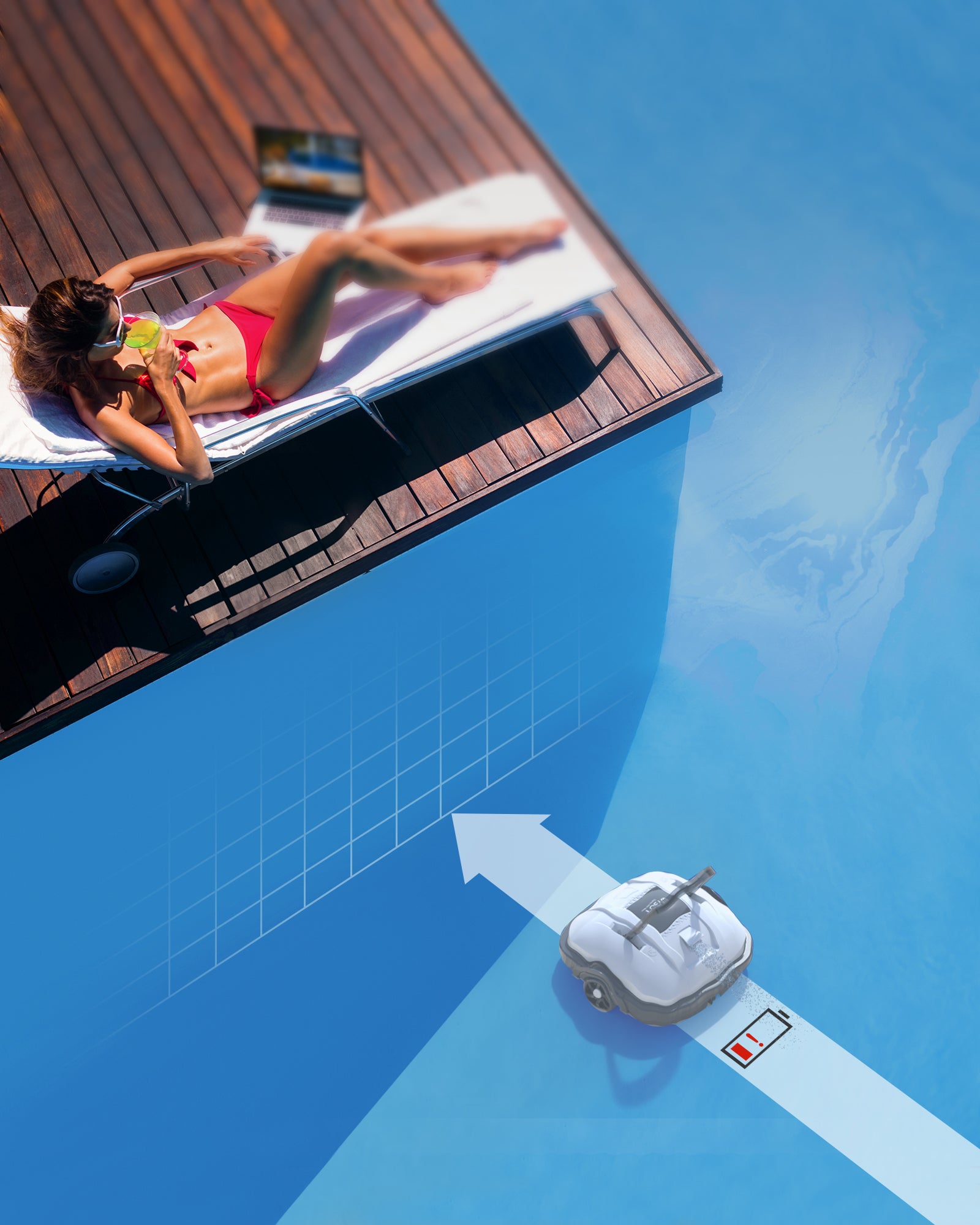 Robot de piscine sans fil Osprey 200 Max - Nettoyage puissant du fond, autonomie 100 min - 6