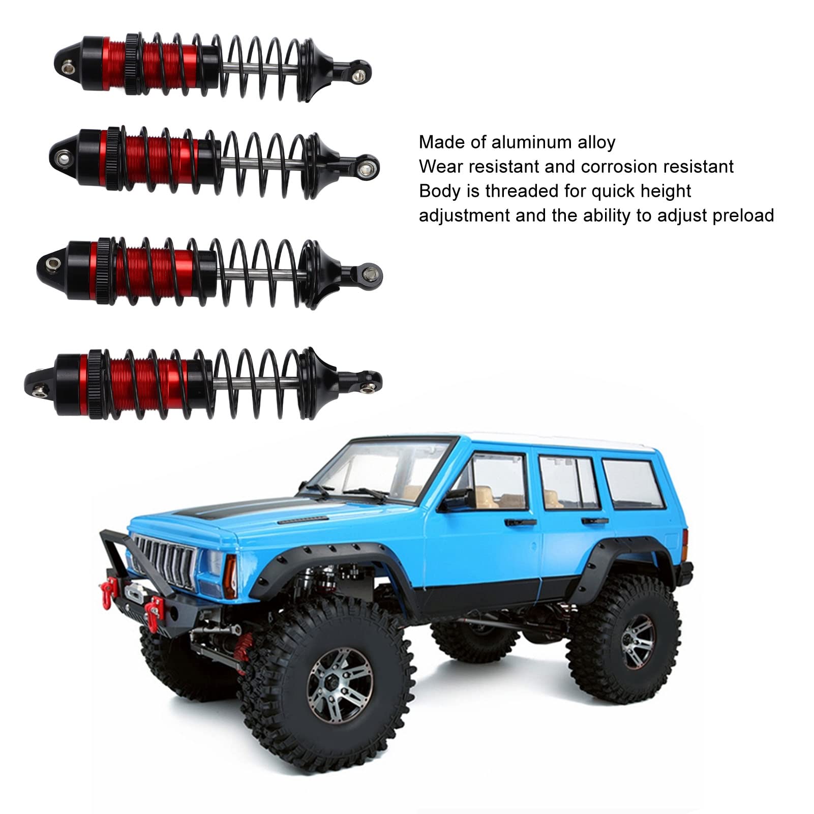 pezzi 115mm RC Ammortizzatore in lega di alluminio ad alta elasticità RC Auto Ammortizzatore per Arrma per Traxxas per Losi 1:10 RC Auto - 3