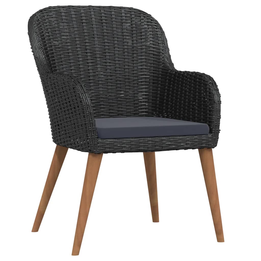 Maison Exclusive - Set da Pranzo da Giardino 9 pz con Cuscini Nero - 3