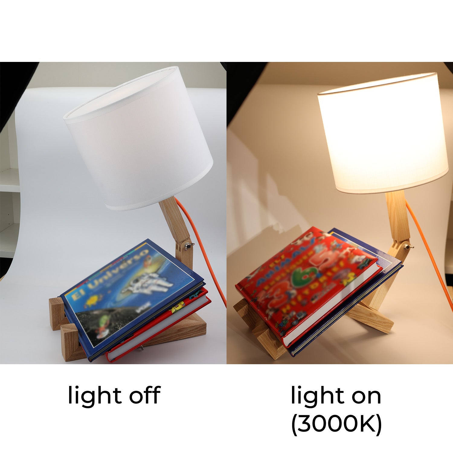 Luminária de Mesa em Madeira e Abajur em Tecido: Simplicidade Moderna para Noite e Escritório Quarto e Estúdio E27 - 5