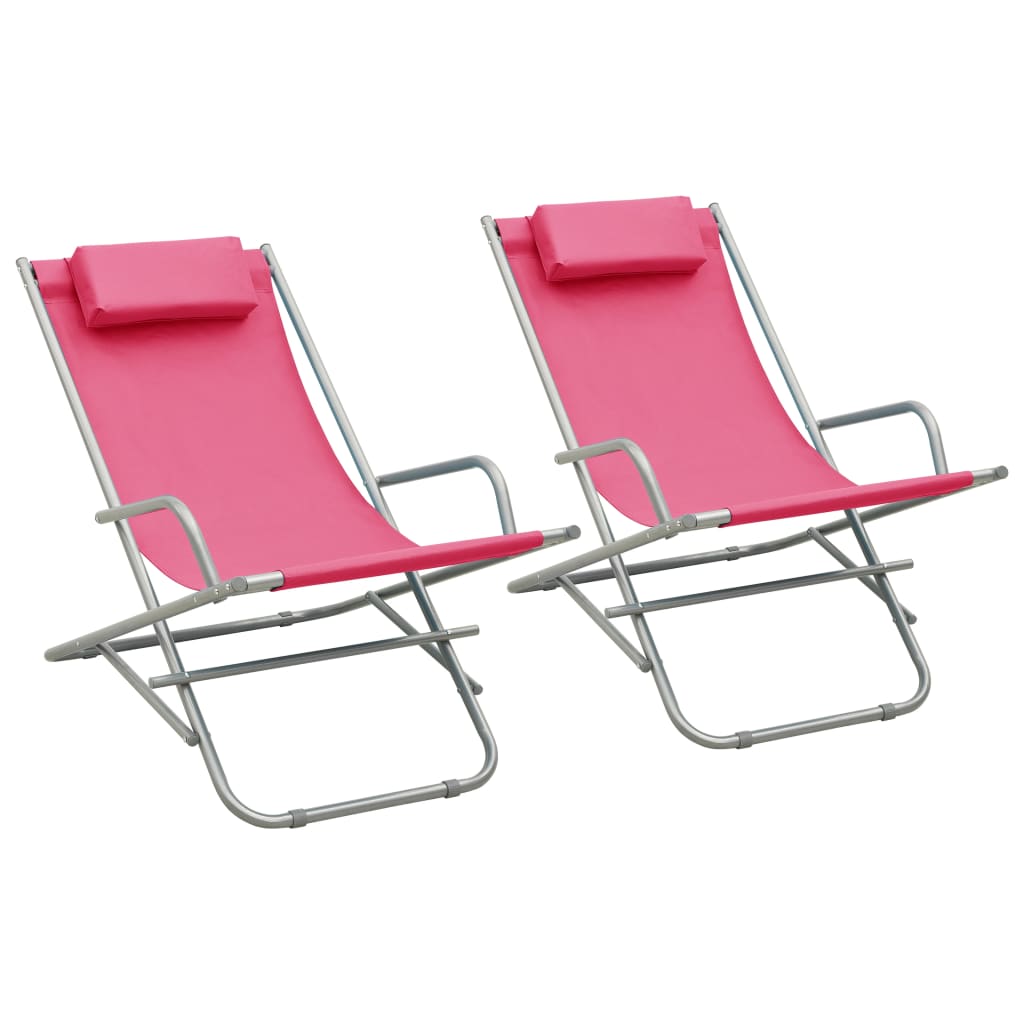 Chaises à bascule 2 unités en acier rose – ComfortXL - 2