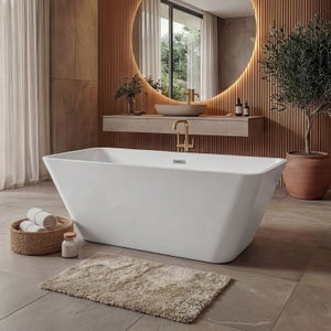 Baignoire Blanche 170x75x40 Cm - Avec Mitigeur, Douchette Et Pieds - Occasion