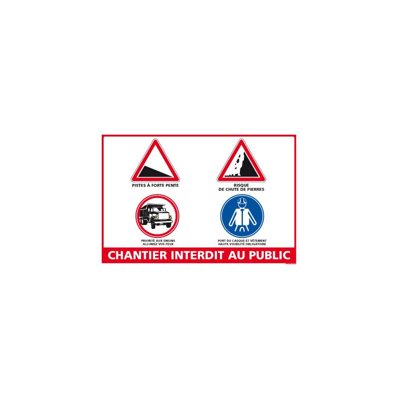 Panneau chantier interdit au public (A0361) 630 x 450 mm Matière — free download