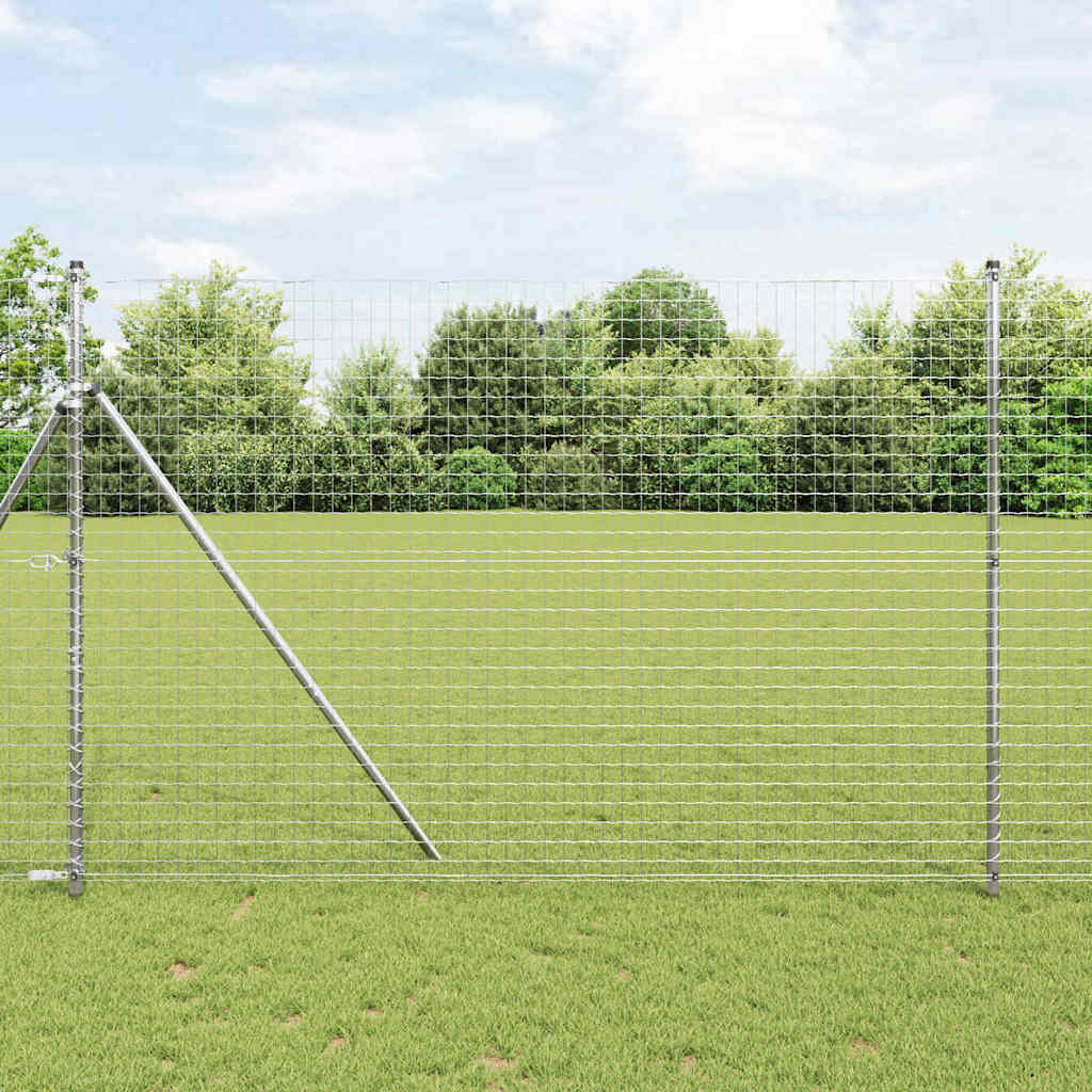 Słupek ogrodzeniowy. 13 pcs Srebrny Stal vidaXL