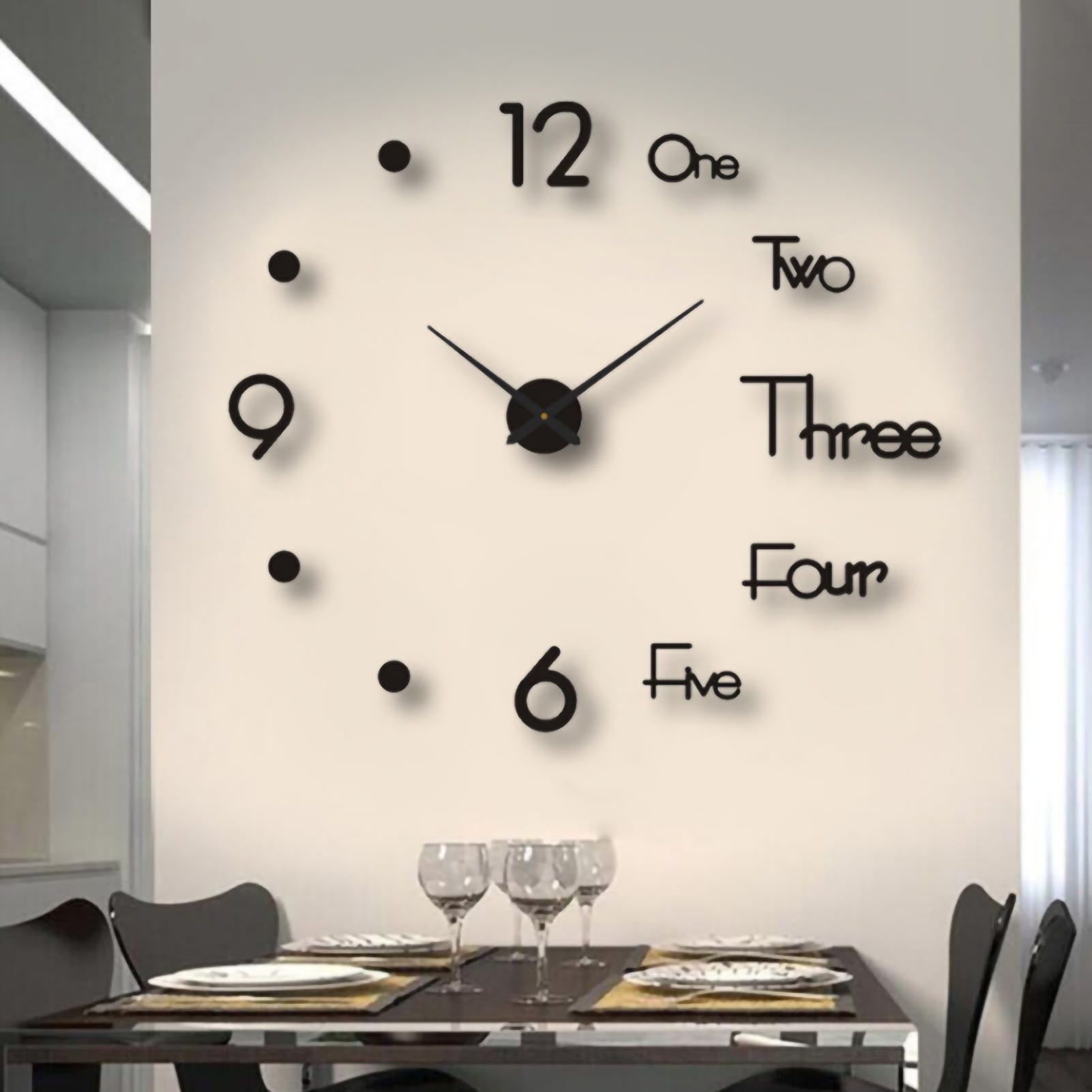 Reloj de pared sin marco luminoso decorativo silencioso para sala