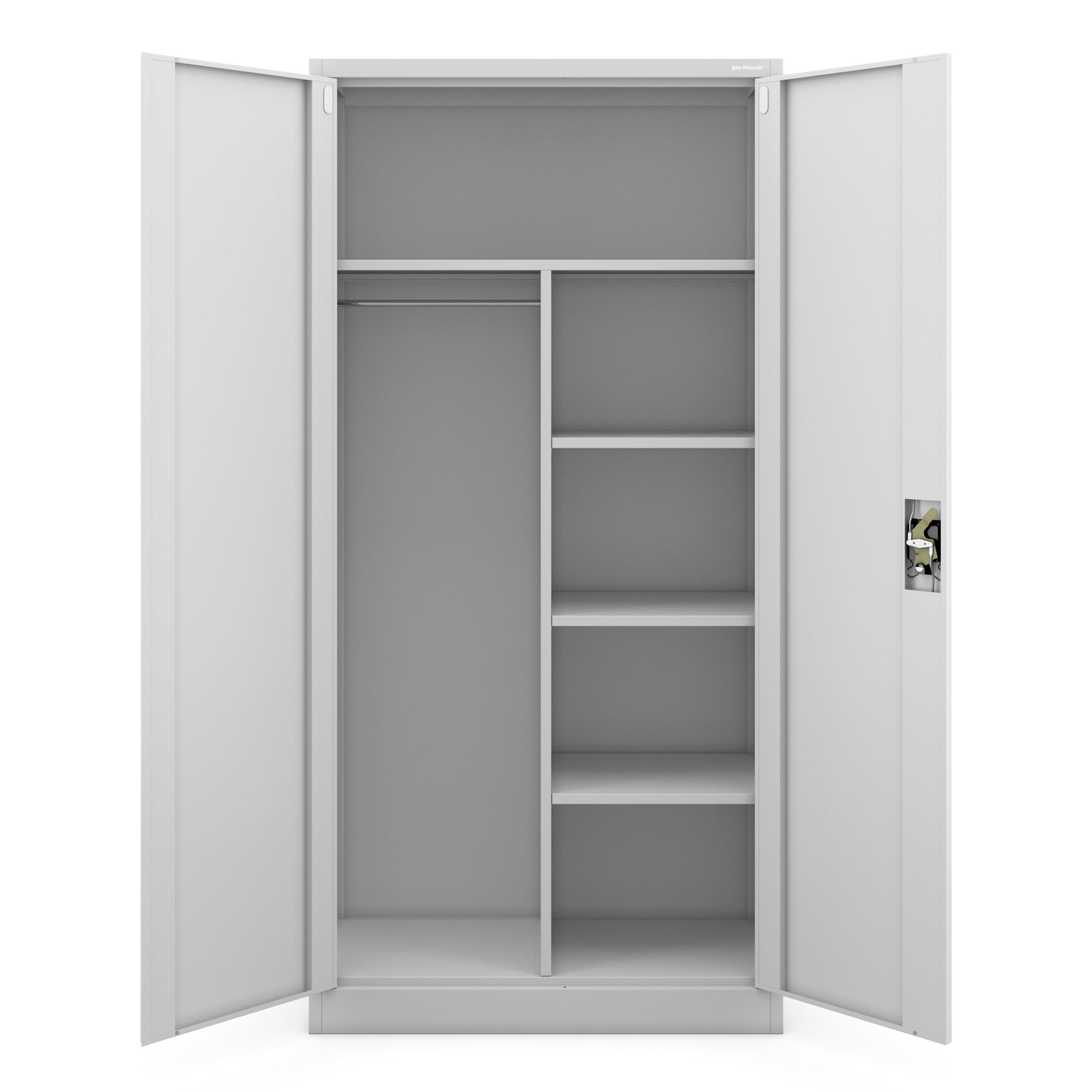 Armoire de Bureau de Rangement en Métal Verrouillable Gris 185 cm x 90 cm x 45 cm - 2