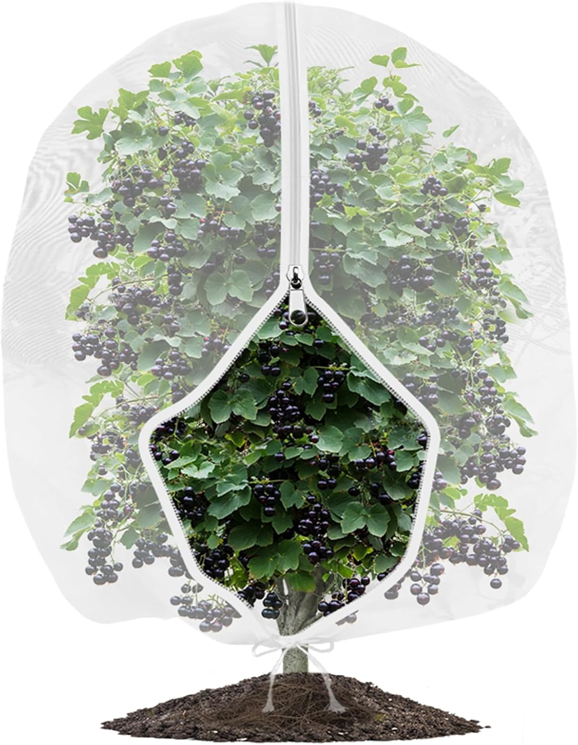 Siatka ochronna na rośliny ogrodowe z zamkiem błyskawicznym, siatka ochronna na owoce ogrodowe 100 cm x 150 cm