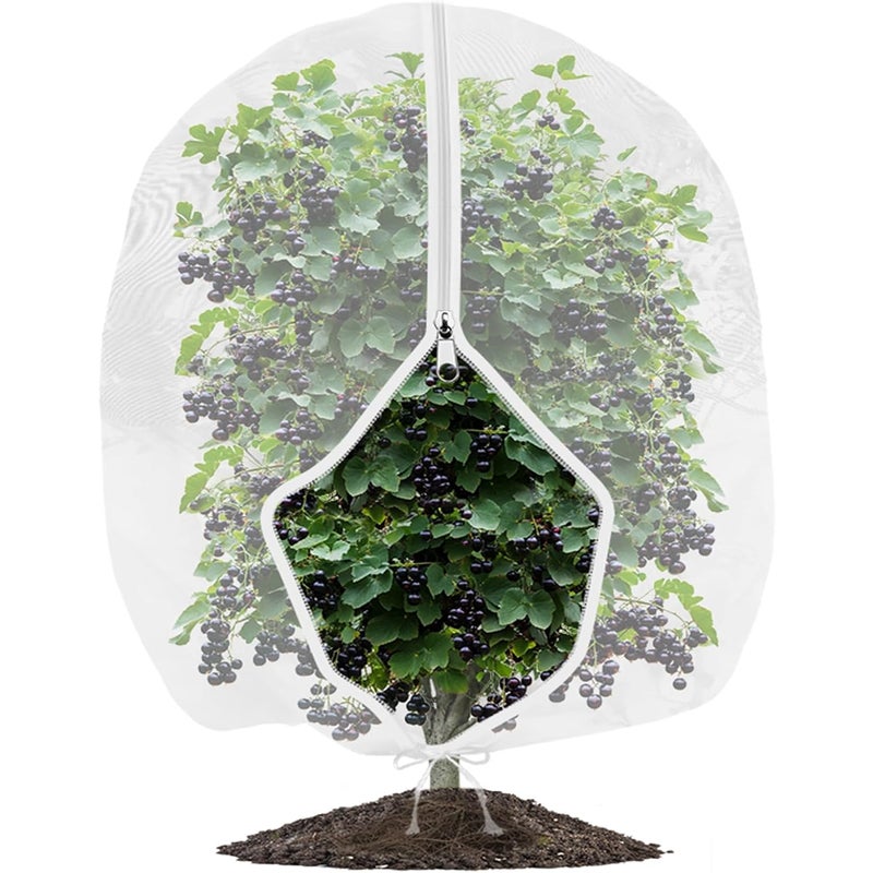 Siatka ochronna na rośliny ogrodowe z zamkiem błyskawicznym, siatka ochronna na owoce ogrodowe 100 cm x 150 cm