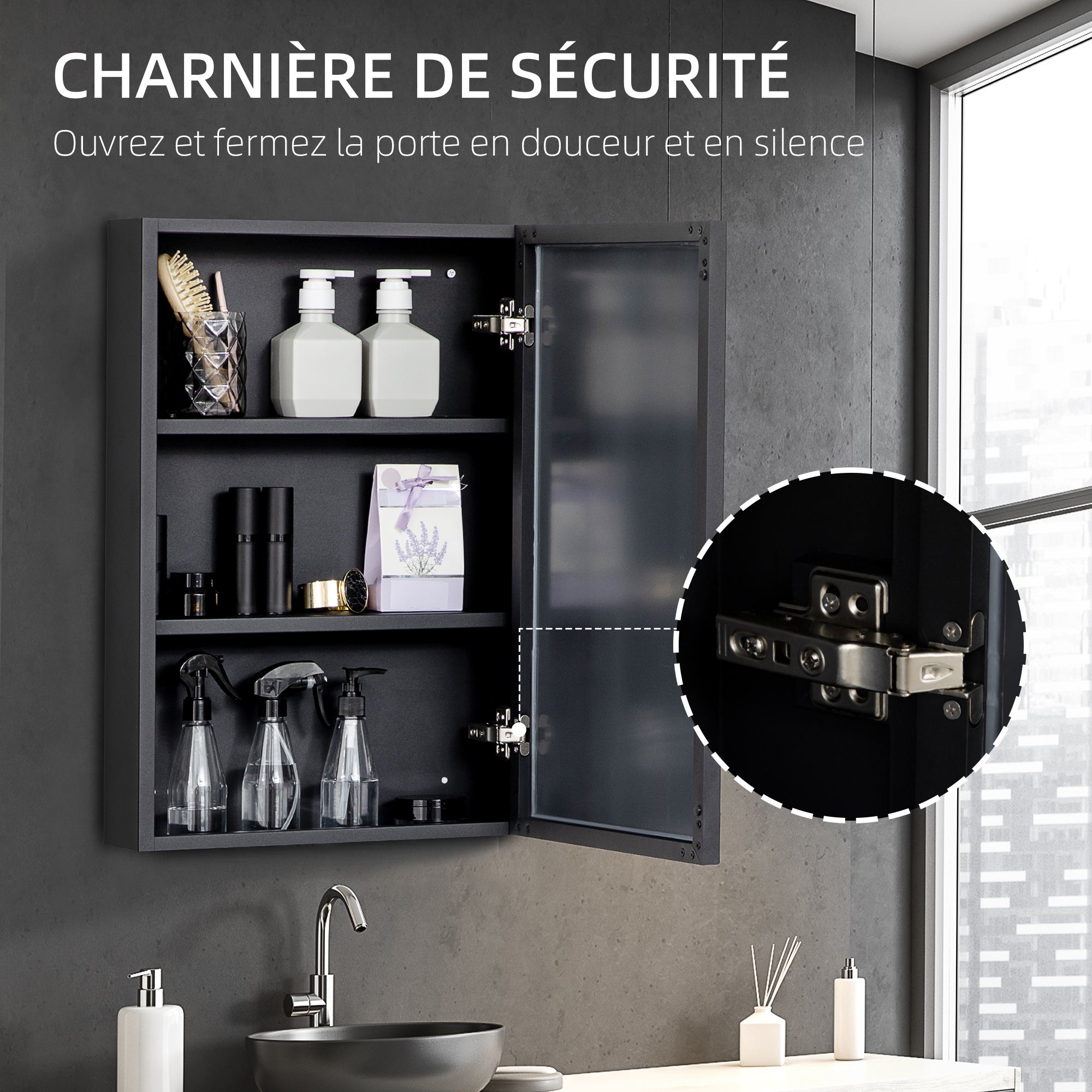 Armoire à miroir Acier inoxydable kleankin - 6