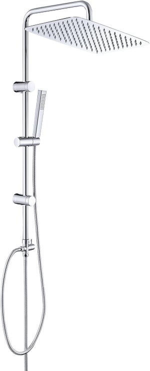 Colonna Doccia Acciaio Inox Senza Miscelatore - Con Soffione E Doccetta Regolabile