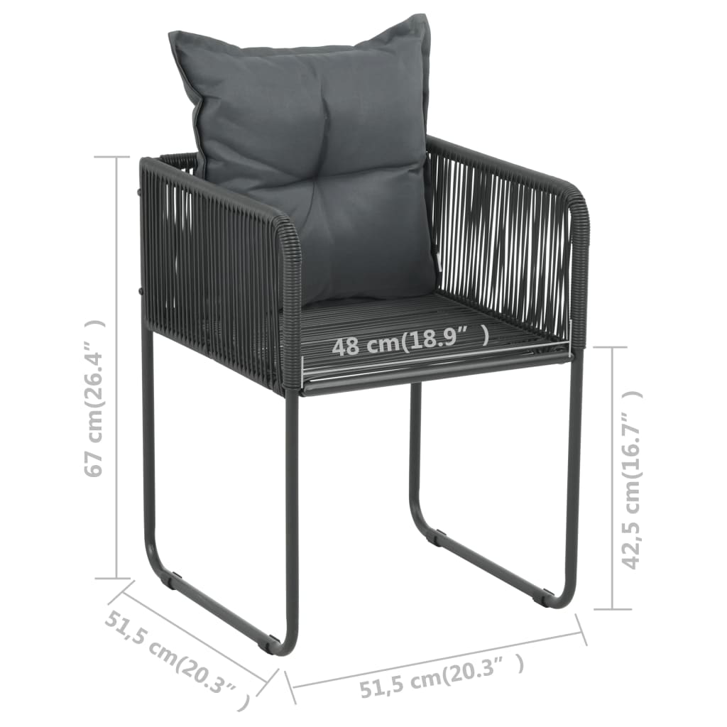 Maison Exclusive - Set da Pranzo da Giardino 5 pz in Rattan PVC Nero e Marrone - 9