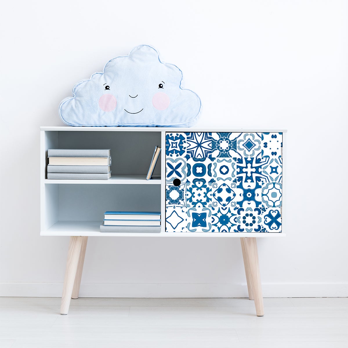 24 vinilos baldosa de cemento muebles genipo - adhesivo de pared - revestimiento sticker mural decorativo - 24stickers20x20cm