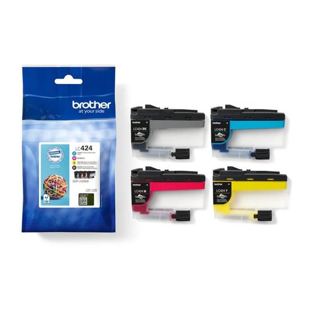 Pack de 4 Cartouches LC424VAL - BROTHER - Noir, Cyan, Magenta et Jaune haute capacite de 750 pages - Pour DCP-J1200W