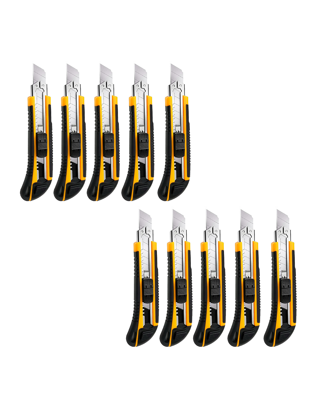 Set 3 Cutter Professionali 9 Mm + 30 Lame Di Ricambio In Acciaio Inox – Lama A 30°, Retrattili, Con Clip - 4