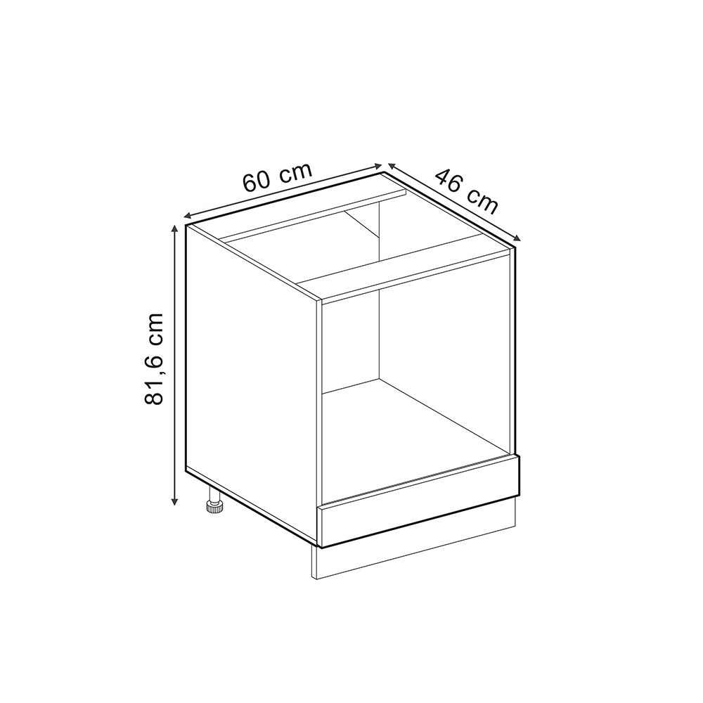 Vicco Meuble pour four R-Line, Anthracite Haute brillance, 60cm PT Marbre - 3