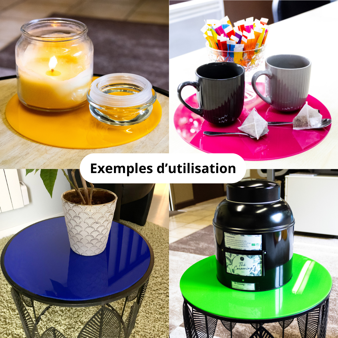 Rond verre acrylique blanc 4 mm - Diamètre 80 cm (800 mm) - Disque verre synthétique - Plaque PMMA XT - 5