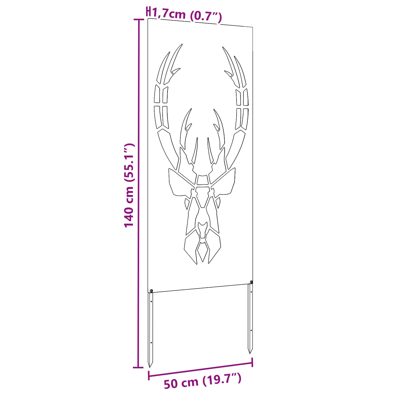Écran de confidentialité de jardin Rouillé 50 x 140 cm vidaXL - 3