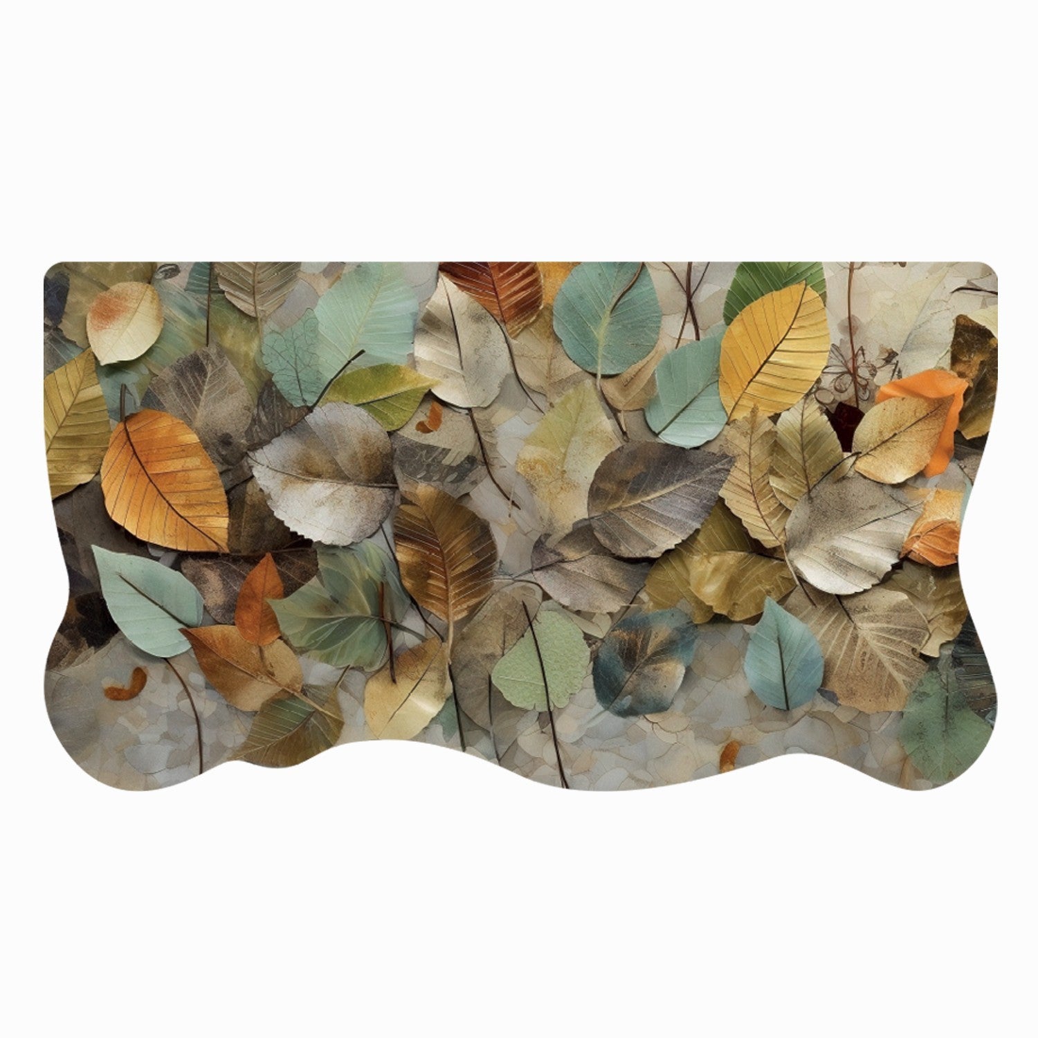 Dywan Kuchenny 50x90 cm Antypoślizgowa 100% Made in Italy Cyfrowy Wydruk Ukształtowany Le Forme Kolorowe Liście