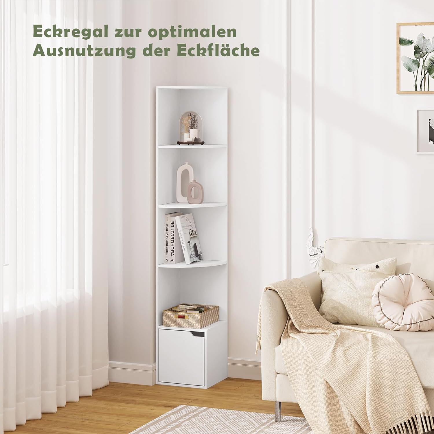 WOLTU Bibliothèque Étagère Rangement en Bois d'Ingénierie. Meuble de Rangement.Blanc - 3